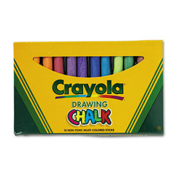 Colored Drawing Chalk, Assorted Colors 12 Sticks/Set