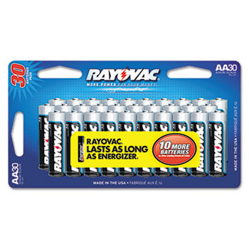 Alkaline Batteries, AA, Value Pack 24/6 Free, 30/Pack