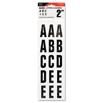 Letters, Numbers & Symbols, Adhesive, 2"", Black