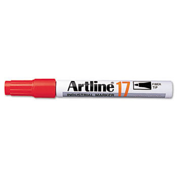 Instant Dry Industrial Permanent Marker, Chisel Tip, Red