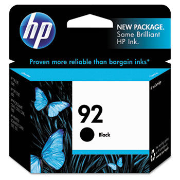 C9362WN (HP 92) Ink, 220 Page-Yield, Black