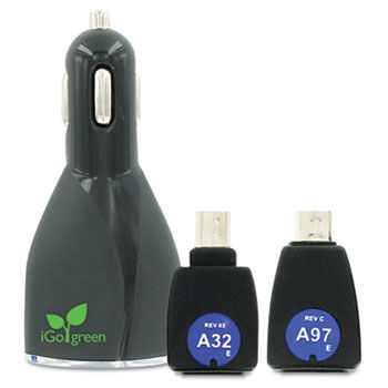 Dual USB Car Charger, Micro/Mini Tips