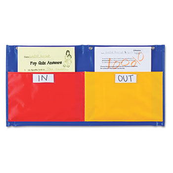 Two Pocket Organization Station, Nylon, 24 x 12 1/4, Red/Yellow/Blue