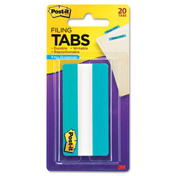 Durable Tabs, Aqua, 3 x 1 1/2, 20/PK