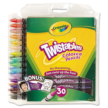 Twistables Colored Pencils, 30 Assorted Colors/Pack