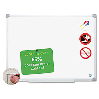 MasterVision Earth Ceramic Dry Erase Board, 24x36, Aluminum Frame