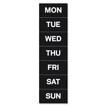 Calendar Magnetic Tape, Days Of The Week, Black/White, 2"" x 1""