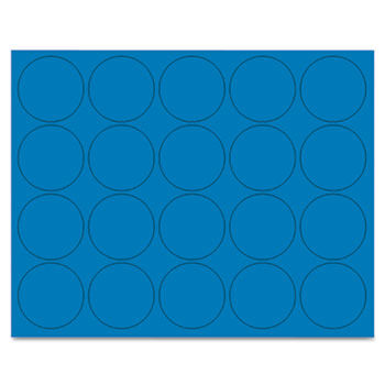 Interchangeable Magnetic Characters, Circles, Blue, 3/4"" Dia., 20/Pack