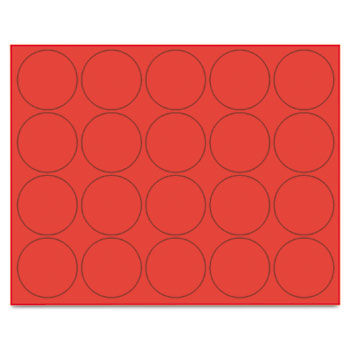 Interchangeable Magnetic Characters, Circles, Red, 3/4"" Dia., 20/Pack