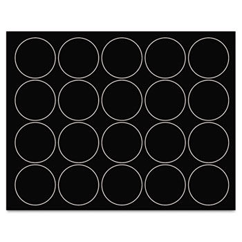 Interchangeable Magnetic Characters, Circles, Black, 3/4"" Dia., 20/Pack