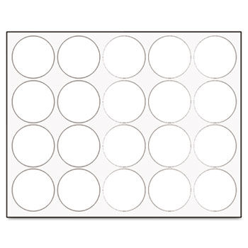 Interchangeable Magnetic Characters, Circles, White, 3/4"" Dia., 20/Pack