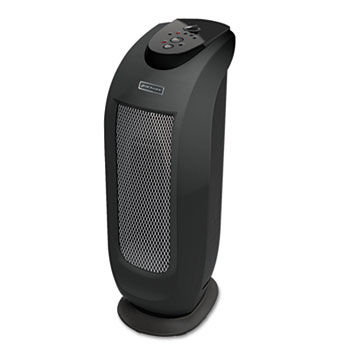 Oscillating Ceramic Mini Tower Heater, 1500W, Black