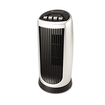 Personal Space Mini Tower Fan, Two-Speed, Black/Silver