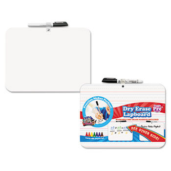 Double-Sided Dry Erase Lap Board with Marker, 12 x 9, White