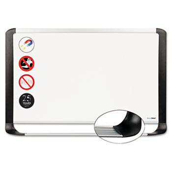 MasterVision Porcelain Magnetic Dry Erase Board, 24x36, White/Silver