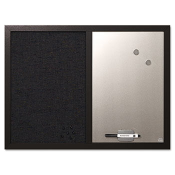 MasterVision Combo Bulletin Board, Bulletin/Dry Erase, 24X18, Black Frame