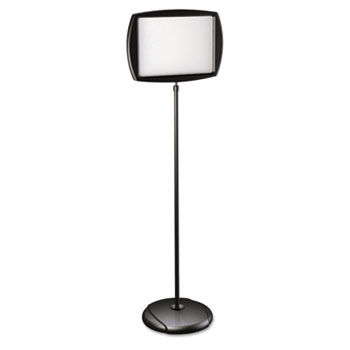 MasterVision Floor Stand Sign Holder, Rectangle, 15x11 sign, 66""H, Black Frame