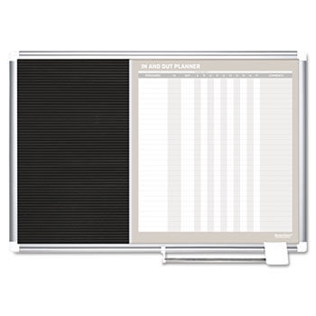 MasterVision In-Out and Notice Board, 24x18, Silver Frame