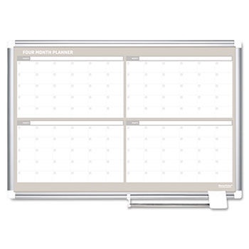 MasterVision 4 Month Planner, 36x24, Aluminum Frame