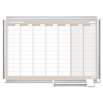 MasterVision Weekly Planner, 36x24, Aluminum Frame