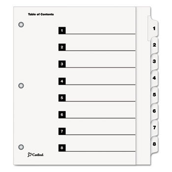 OneStep Plus Index System, 8-Tab, White