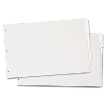 Write 'n Erase Tabloid Index Dividers, 5-Tab, White