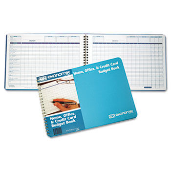 Home/Office Budget Book, 56 Pages, 10 1/4 x 7 1/4, Aqua Leatherette Cover