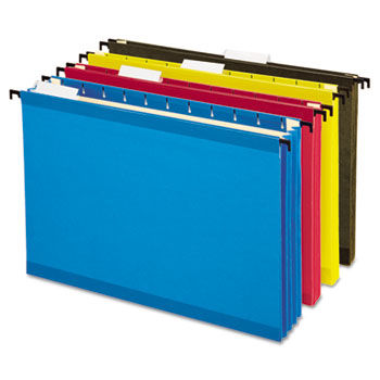 Hanging Pocket Files, 3 1/2 Inch Expansion, Letter, Assorted, 4 per pack