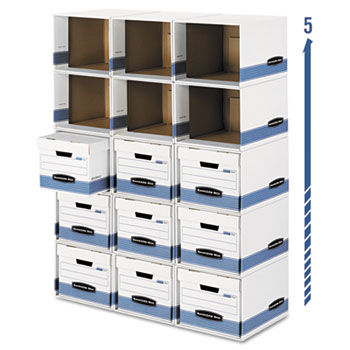 File/Cube Box Shell, Legal/Letter, White/Blue