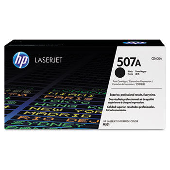 CE400A (HP 507A) Toner, 5,500 Page Yield, Black