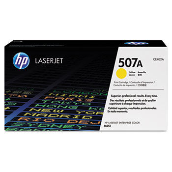 CE402A (HP 507A) Toner, 6,000 Page Yield, Yellow