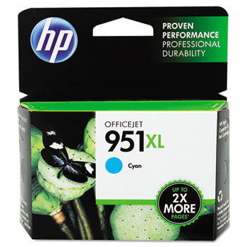 CN046AN140 (HP 951XL) Ink Cartridge, 1500 Page-Yield, Cyan