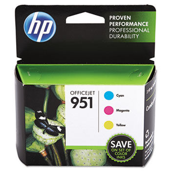 CR314FN140 (HP 951) Ink Cartridge, 700 Page-Yield, Cyan, Magenta, Yellow, 3/Pk