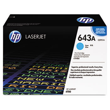 Q5951AG (HP 643A) Government Smart Toner Cartridge, 10,000 Page-Yield, Cyan