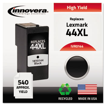 Remanufactured 18Y0144 (#44) Ink, 540 Yield, Black