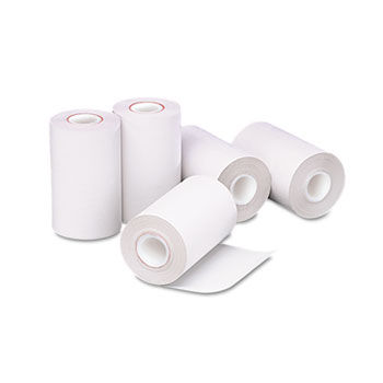 Single-Ply Thermal Cash Register/POS Rolls, 2-1/4"" x 55 ft., White, 5 Rolls/Pack