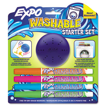 Washable Dry Erase Marker, Fine Point, Start Set, Assorted, 1 Set