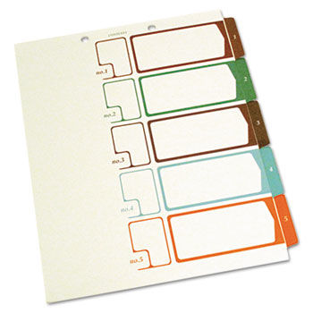 Table of Contents Index Dividers, 1-5, Multicolor, 11 x 8-1/2