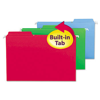 FasTab Hanging Folders, Legal, Assorted, 20/Box