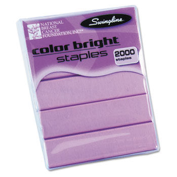 Color Bright Staples, Pink, 2,000/Box