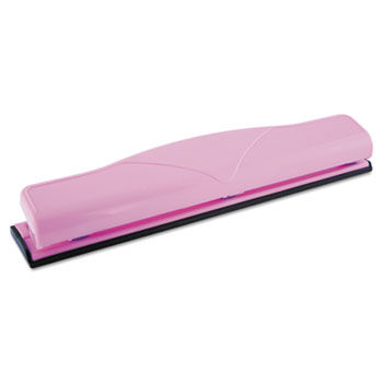 Six-Sheet Three-Hole Punch, 1/4"" Holes, Pink