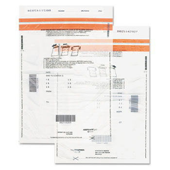 Tamper-Evident Deposit Bags, 9 x 12, Clear, 100 per Pack