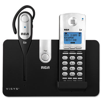 ViSYS 25211 Two-Line Cordless Phone w/Cordless Headset