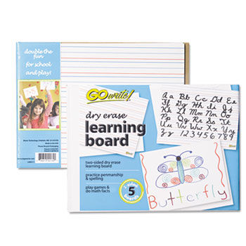 Dry Erase Learning Boards, 8 1/4 x 11, 5 Boards/PK