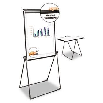 Foldable Double Sided Dry Erase Easel, 28.5 x 37.5, White/Black