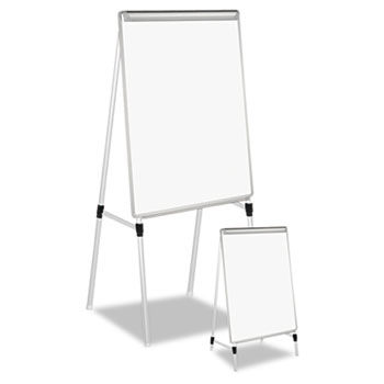 Adjustable White Board Easel, 29 x 41, White/Silver