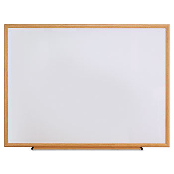 Dry Erase Board, Melamine, 48 x 36, Oak Frame