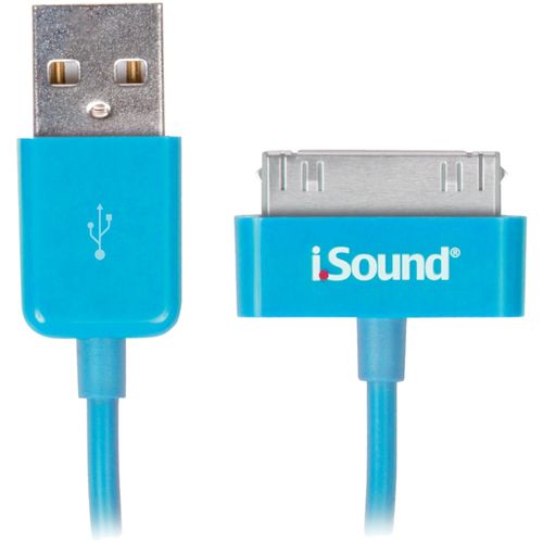 ISOUND ISOUND-1632 iPad(R)/iPhone(R)/iPod(R) Charge & Sync Cable, 3ft (Blue)