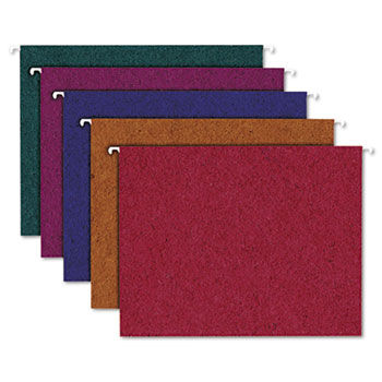 Recycled Paper Color Hanging Folders, Letter, Assorted Jewel Colors, 20/Box