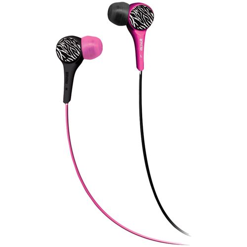 MAXELL 190344 - WTPNK/BLK Wild Things Flip Earbuds (Pink & Black Zebra)